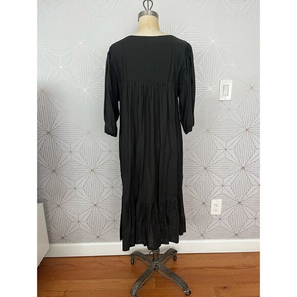 Vintage Sandy Starkman Boho Embroidered Caftan 100% Cotton Dress Made in India - Picture 13 of 13